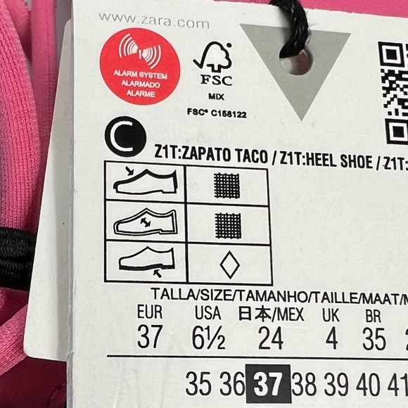 ZARA Pink Fabric Lace Up Strappy Pointed Toe Heel Slingback Sandals 6.5 (37) NWT - Picture 7 of 12